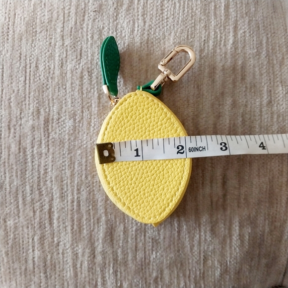 NEW Bag Charm Coin Purse Keychain Lemon - Picture 4 of 4